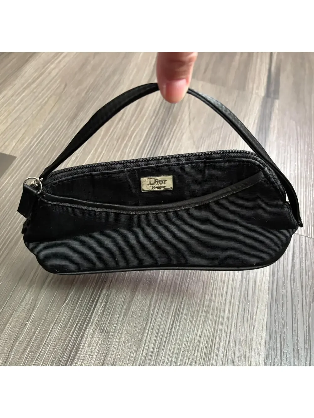 Vintage DIOR Beauty Makeup Vanity Black Pouch Bag